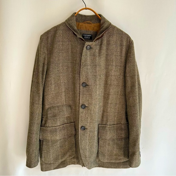 Luciano Barbera ~Italian Wool Windowpane Plaid Coat - Picture 2 of 16